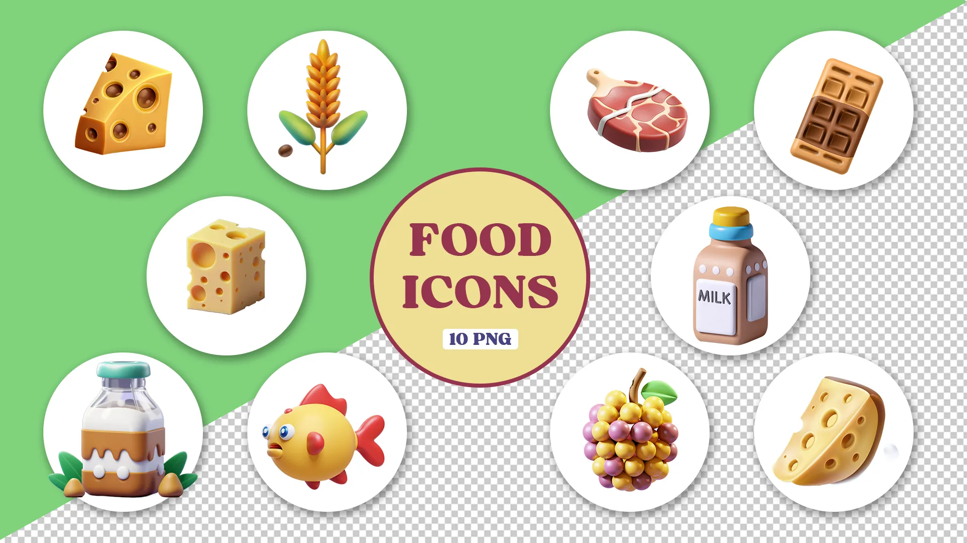 Delicious Proteins 3D Pack with Meat and Fish image